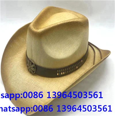 Chapeau de cowboy en paille vintage