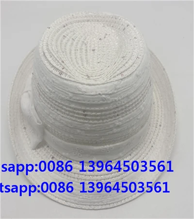 Chapeau Fedora en paille blanche, chapeau d'été ajouré souple