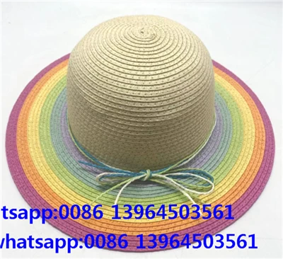 Chapeau de plage d'été en paille de papier pour filles