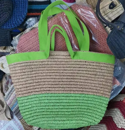 Ruban de coton Double manipuler un grand sac de paille