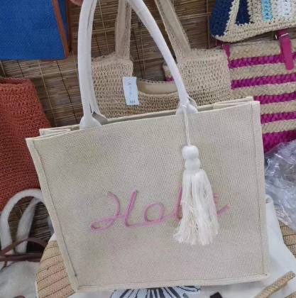 Sac cadeau en tissu de lin, sac d'école pour fille