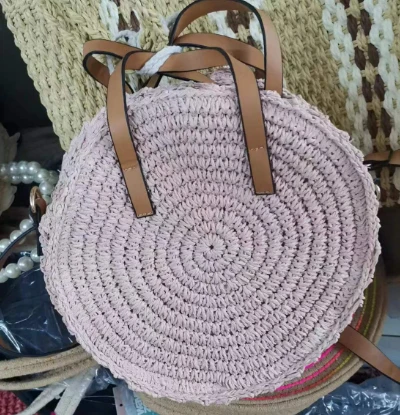 Sac à bandoulière rond rose pour petites filles