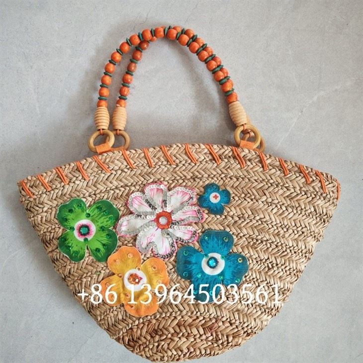 Sacs à main de paille pour femmes avec broderie