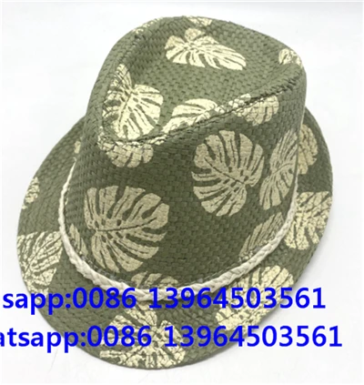 Chapeau Fedora respirant imprimé feuilles de palmier