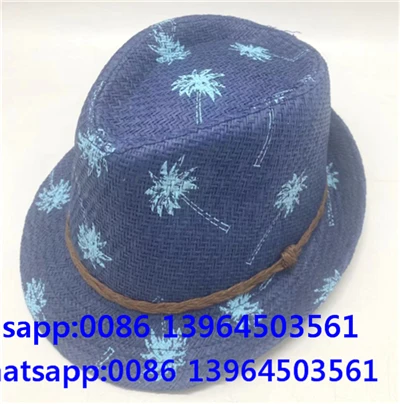 Chapeau de soleil de cow-boy de paille bleu