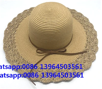 Chapeau de plage en papier crocheté pour femme