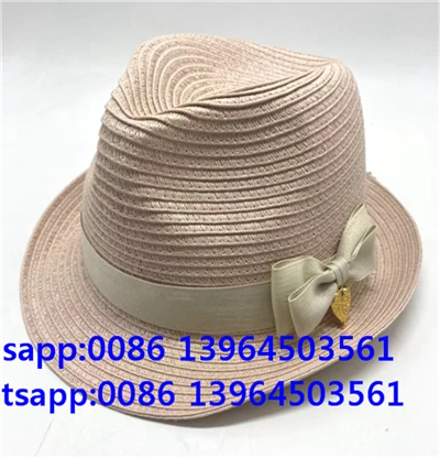 Rose limité Femmes Papier Paille Fedora Cap Sun Sun