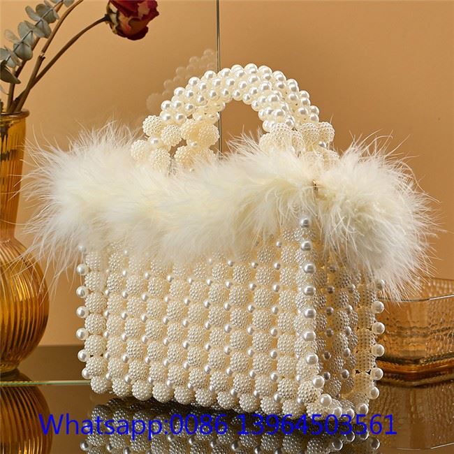 Sac de fête tissé à la main avec perles pour femme