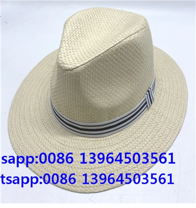 Chapeau Panama pour hommes, chapeau de paille de couleur unie