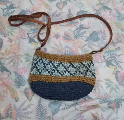 Sac à bandoulière en papier au crochet pour femmes