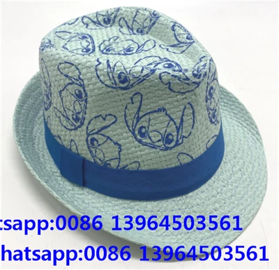 Chapeau d'été en paille respirant bleu pour hommes