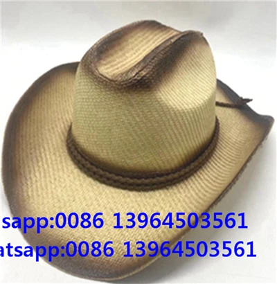 Chapeau de cowboy unisexe en paille de style jazz