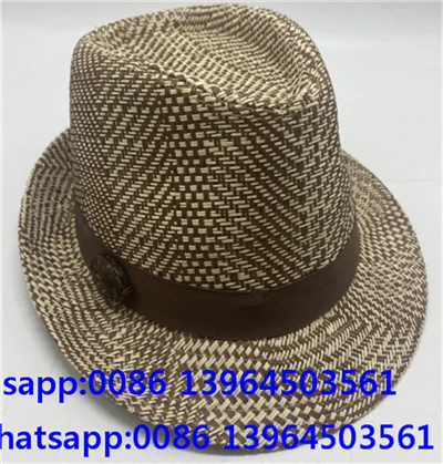 Chapeau de paille bohème à bord court pour hommes