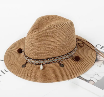 Chapeau de soleil classique en papier pliable pour femmes