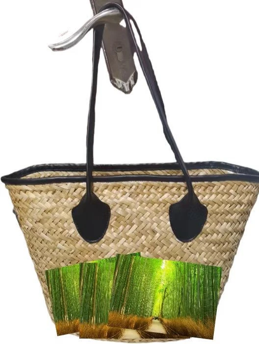 Sac à bandoulière de paille de peinture naturelle conçue