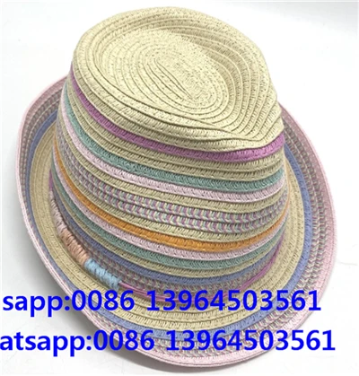 Chapeau de paille Fedora multicolore pour femme