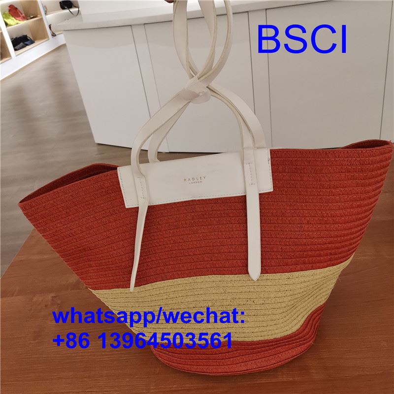 Grand sac de plage en paille durable