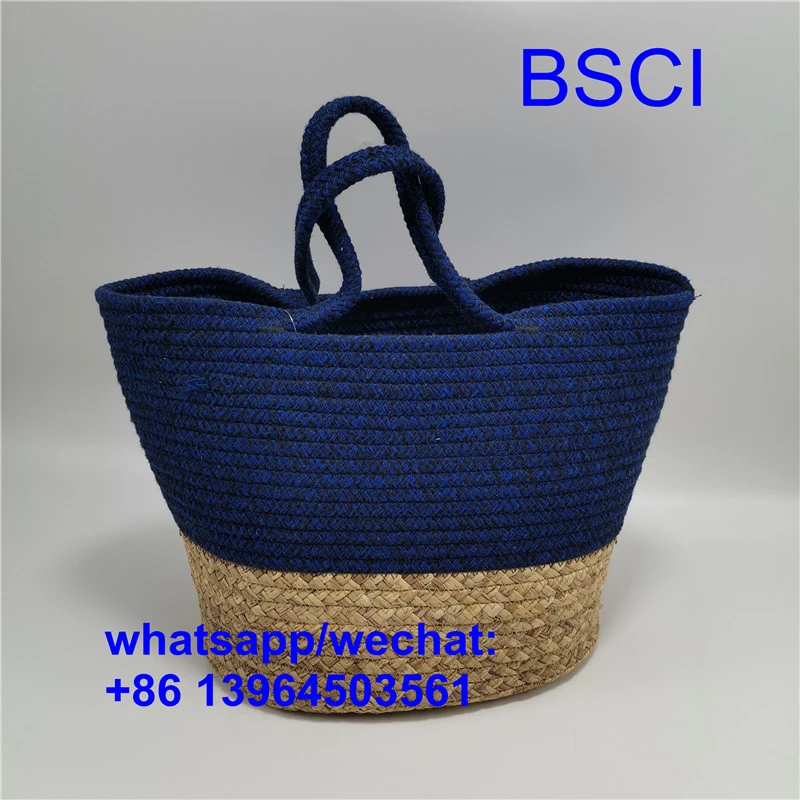 Sac de plage en rotin tissé naturel