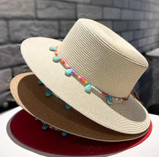 Chapeau de soleil en papier de style ethnique pour femme