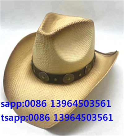 Chapeau de paille Western Hommes Femmes Casquette d'été