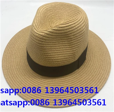 Chapeau de soleil de couleur marron avec ruban noir