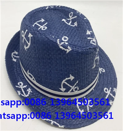 Anchor Papier imprimé Paille Fedora Hat