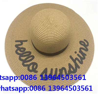 Chapeau de vacances brodé à large bord pour femme
