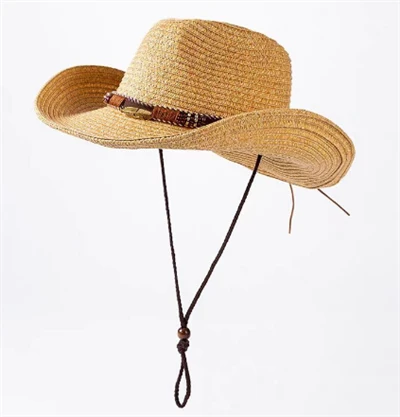 Chapeau de plage en paille à large bord pour hommes