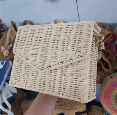 Sac de plage Lady en rotin naturel