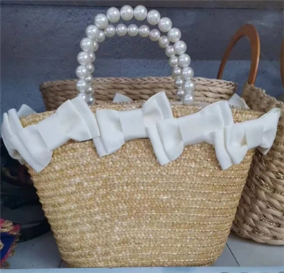 Peral Gather Sac de paille pour femmes de blé naturel