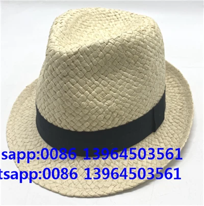 Chapeau d'été en papier tissé à la main couleur crème
