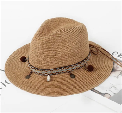 Chapeau de soleil classique en papier pliable pour femmes