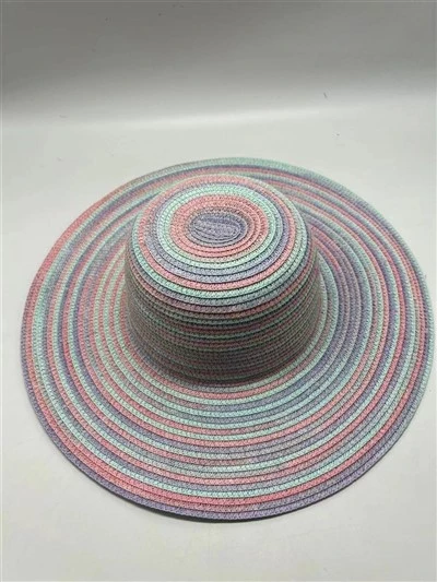 Chapeau de paille en papier coloré pour femme