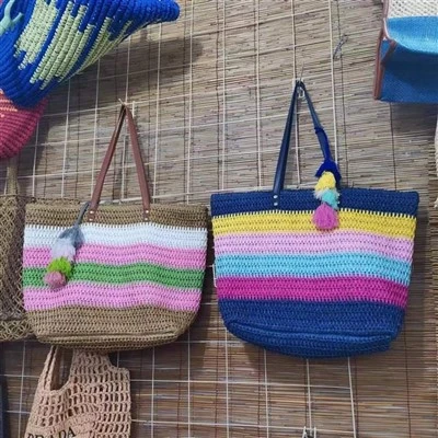Grand sac de plage coloré arc-en-ciel pour femme