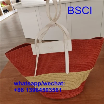 Grand sac de plage en paille durable