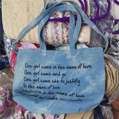 Sac femme en tissu denim avec deux poignées
