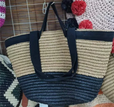 Ruban de coton noir Big Women Beach Sac de plage