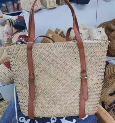 Long PU gère le sac chic de paille