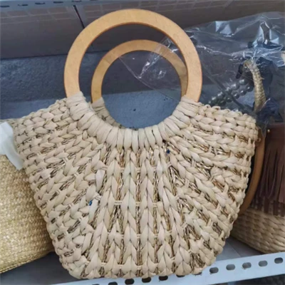 Patriage en bois Sac paille tissée en balle de maïs